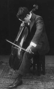 Charles Chaplin, left-handed cellist, in 1915